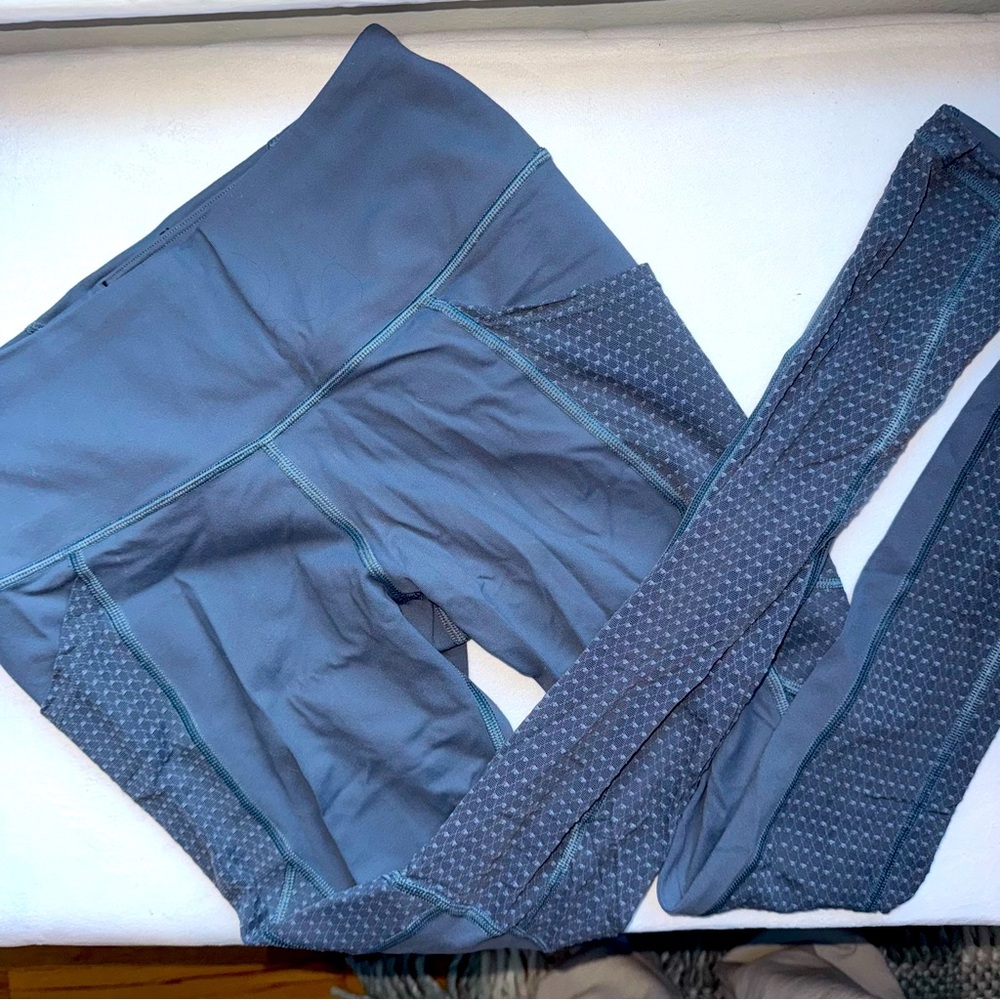 VSX Sport Leggings - grayish blue color with mesh on sides + pockets